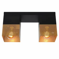 Lampes Dorées-Luminaires Lucide Plafonnier Lucide RENATE Noir, 2 lumières