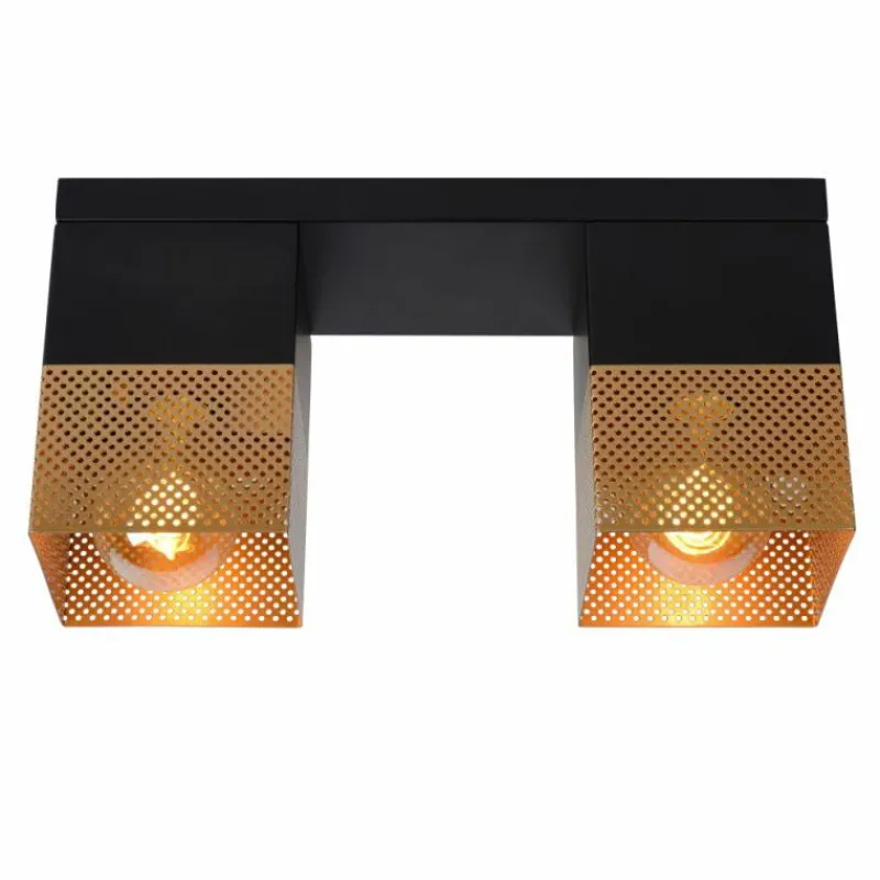 Lampes Dorées-Luminaires Lucide Plafonnier Lucide RENATE Noir, 2 lumières