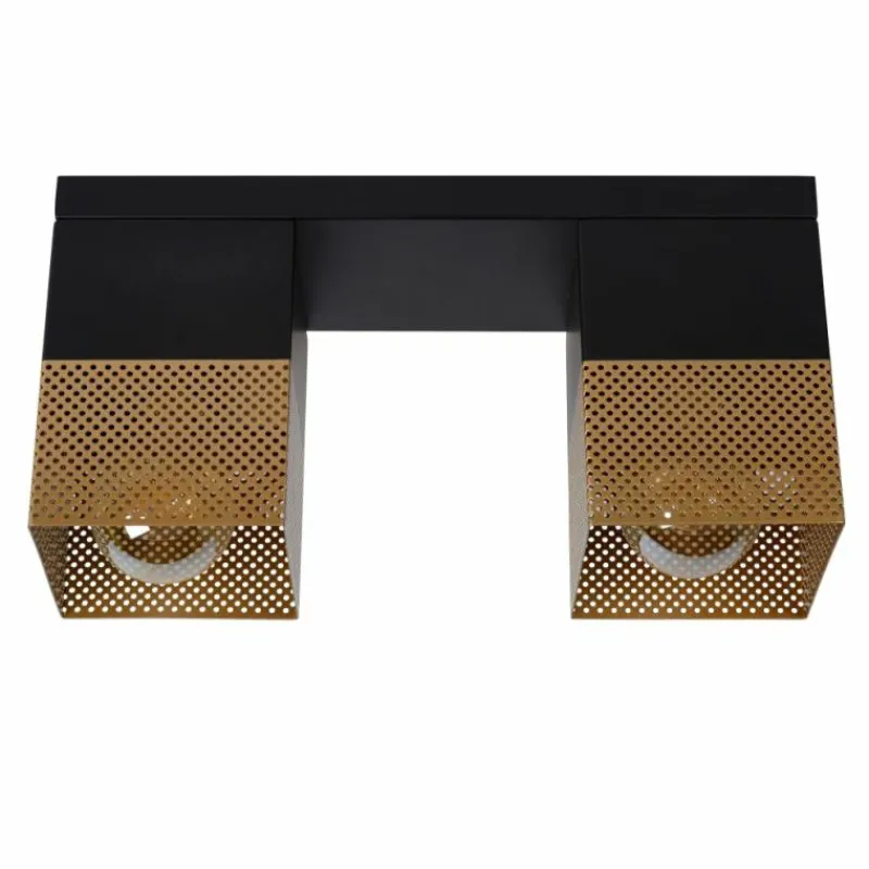 Lampes Dorées-Luminaires Lucide Plafonnier Lucide RENATE Noir, 2 lumières