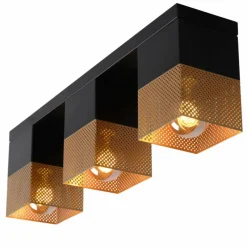 Lampes Dorées-Luminaires Lucide Plafonnier Lucide RENATE Noir, 3 lumières