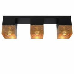Lampes Dorées-Luminaires Lucide Plafonnier Lucide RENATE Noir, 3 lumières