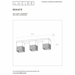 Lampes Dorées-Luminaires Lucide Plafonnier Lucide RENATE Noir, 3 lumières
