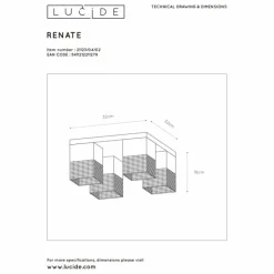 Lampes Dorées-Luminaires Lucide Plafonnier Lucide RENATE Noir, 4 lumières