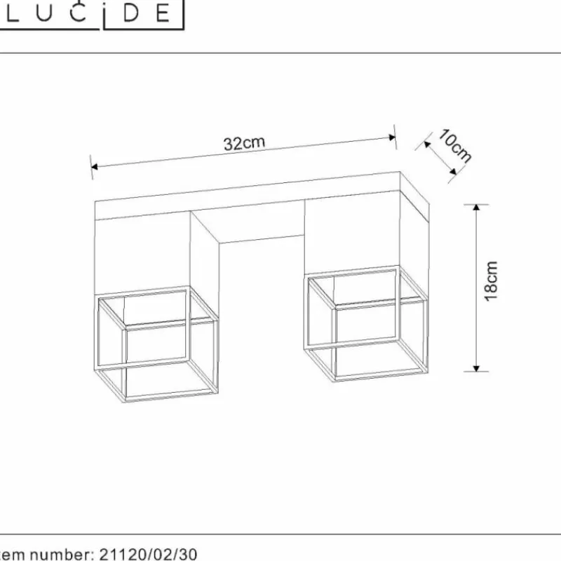 Lampe Turque-Luminaires Lucide Plafonnier Lucide RIXT Noir, 2 lumières