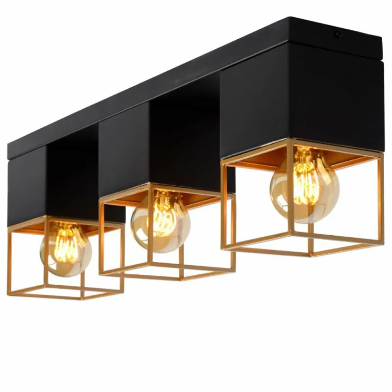 Lampe Turque-Luminaires Lucide Plafonnier Lucide RIXT Noir, 3 lumières