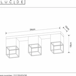 Lampe Turque-Luminaires Lucide Plafonnier Lucide RIXT Noir, 3 lumières