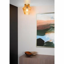 Suspension Verre Fumé-Luminaires Lucide Plafonnier Lucide ROSALIND Laiton, 1 lumière