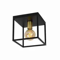 Luminaires Rustiques-Luminaires Lucide Plafonnier Lucide RUBEN Noir, 1 lumière