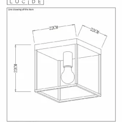 Luminaires Rustiques-Luminaires Lucide Plafonnier Lucide RUBEN Noir, 1 lumière