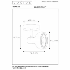 Luminaires Lucide Plafonnier Lucide SENSAS Blanc, 1 lumière* Spots Et Projecteurs