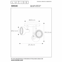 Luminaires Lucide Plafonnier Lucide SENSAS Blanc, 3 lumières* Spots Et Projecteurs