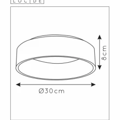 Lampes Vintages & Rétros-Luminaires Lucide Plafonnier Lucide TALOWE LED Noir, 1 lumière