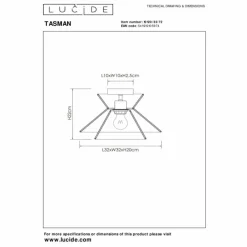 Lampes Dorées-Luminaires Lucide Plafonnier Lucide TASMAN Or, Laiton, 1 lumière