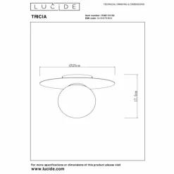 Luminaires Lucide Plafonnier Lucide TRICIA Noir, 1 lumière