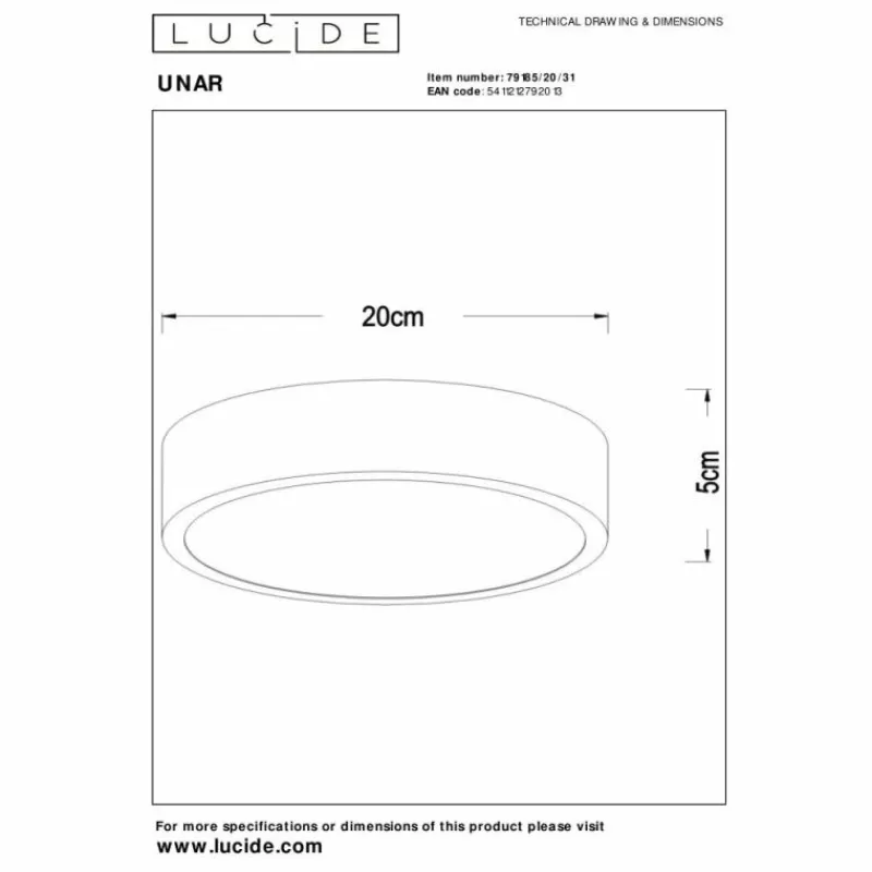 Luminaires Lucide Plafonnier Lucide UNAR LED Blanc, 1 lumière* Éclairage Led