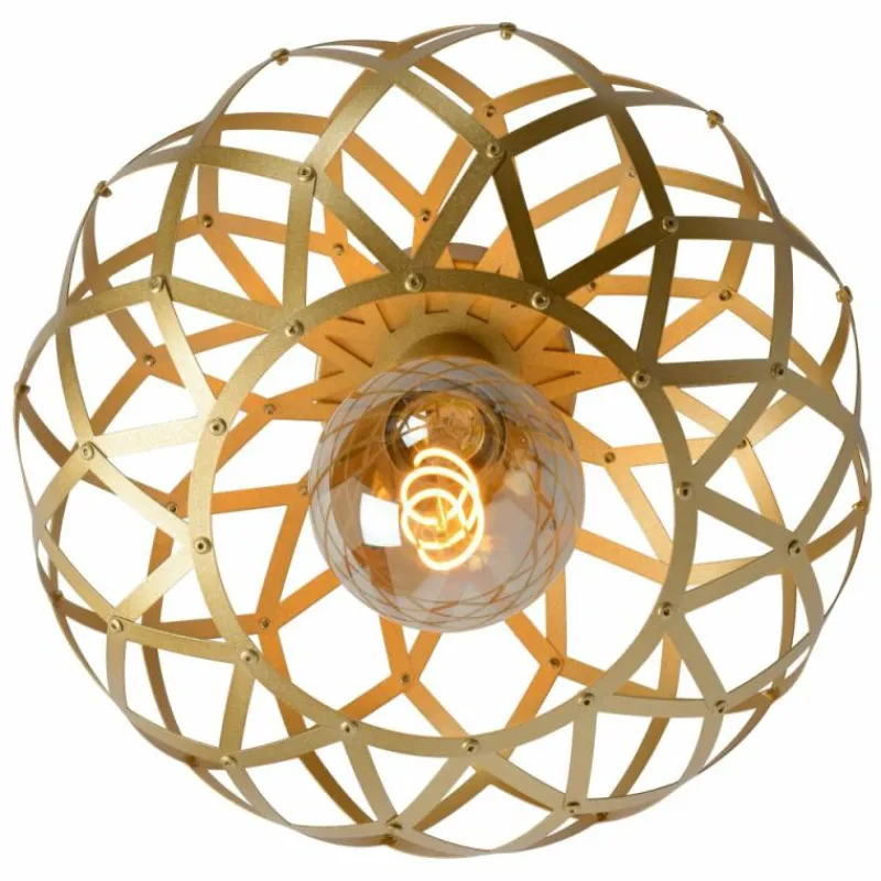 Lampes Dorées-Luminaires Lucide Plafonnier Lucide WOLFRAM Or, Laiton, 1 lumière