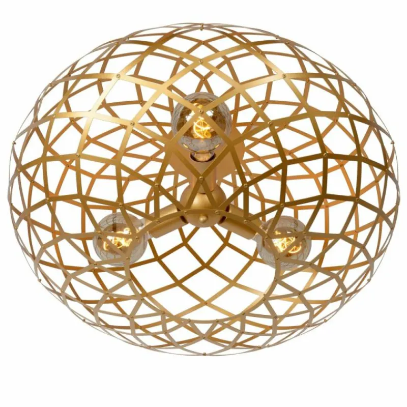 Lampes Dorées-Luminaires Lucide Plafonnier Lucide WOLFRAM Or, Laiton, 3 lumières