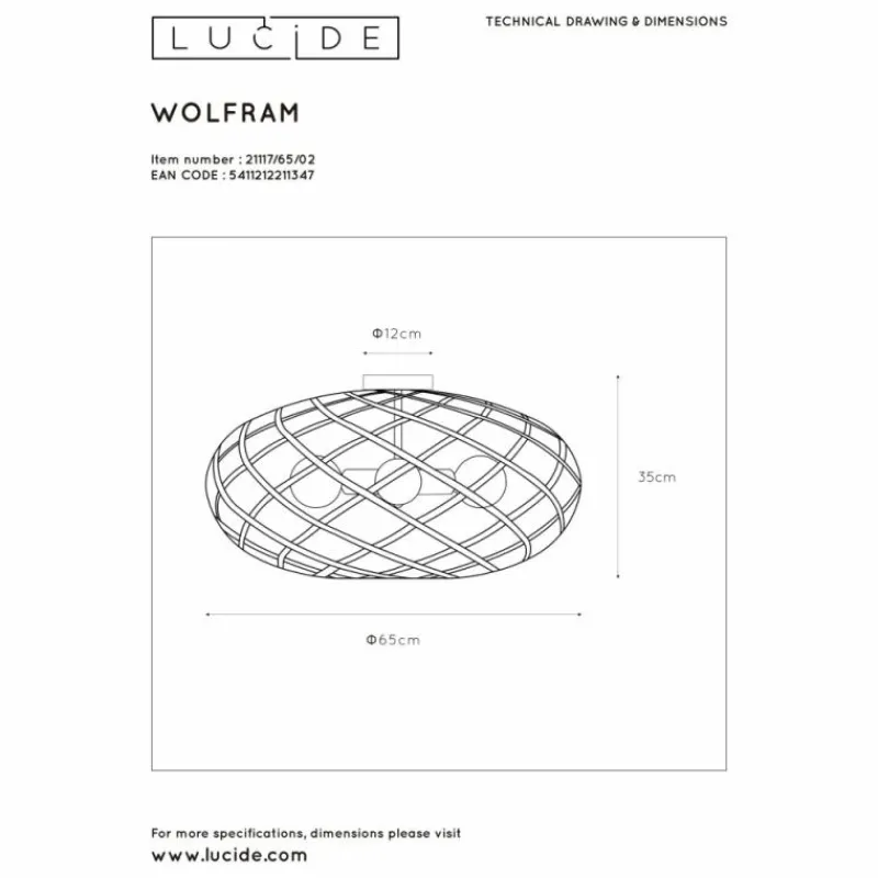 Lampes Dorées-Luminaires Lucide Plafonnier Lucide WOLFRAM Or, Laiton, 3 lumières