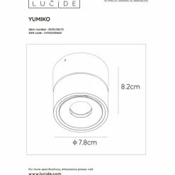 Luminaires Scandinaves-Luminaires Lucide Plafonnier Lucide YUMIKO LED Blanc, 1 lumière