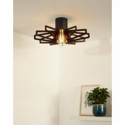 Luminaires Lucide Plafonnier Lucide ZIDANE Noir, 1 lumière* Plafonniers