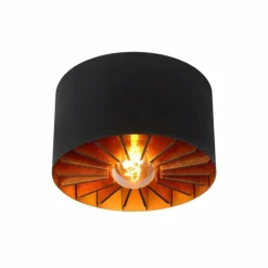 Lampes Dorées-Luminaires Lucide Plafonnier Lucide ZIDANE Noir, 1 lumière