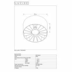 Lampes Dorées-Luminaires Lucide Plafonnier Lucide ZIDANE Noir, 1 lumière
