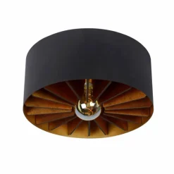 Lampes Dorées-Luminaires Lucide Plafonnier Lucide ZIDANE Noir, 1 lumière