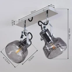 hofstein Plafonnier Lulea Chrome, 2 lumières