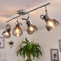 Suspension Verre Fumé-hofstein Plafonnier Lulea Chrome, 4 lumières