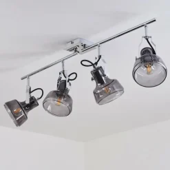 Suspension Verre Fumé-hofstein Plafonnier Lulea Chrome, 4 lumières