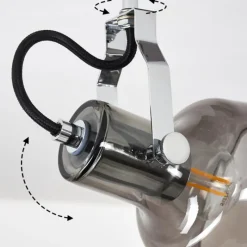 Suspension Verre Fumé-hofstein Plafonnier Lulea Chrome, 5 lumières