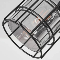 Suspension Verre Fumé-hofstein Plafonnier Lungernsee Noir, 4 lumières