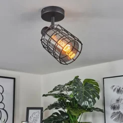 Suspension Verre Fumé-hofstein Plafonnier Lungernsee Noir, 1 lumière