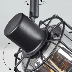 Suspension Verre Fumé-hofstein Plafonnier Lungernsee Noir, 1 lumière