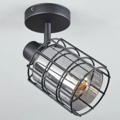 Suspension Verre Fumé-hofstein Plafonnier Lungernsee Noir, 1 lumière