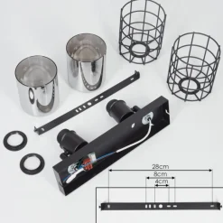 Suspension Verre Fumé-hofstein Plafonnier Lungernsee Noir, 2 lumières