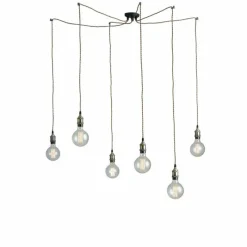 Lampes Vintages & Rétros-Luminaires Lutec Plafonnier Lutec GROOVE Brun, 6 lumières