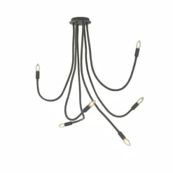 Lampes Vintages & Rétros-Luminaires Lutec Plafonnier Lutec LOVER Noir, 6 lumières