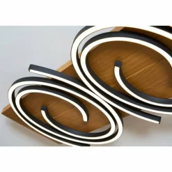 Lampes En Bois-Luminaires Lutec Plafonnier Lutec Rifia LED Écru, Noir, 2 lumières