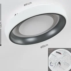 hofstein Plafonnier Mackay LED Anthracite, Blanc, 1 lumière