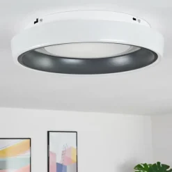 hofstein Plafonnier Mackay LED Anthracite, Blanc, 1 lumière