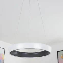 hofstein Plafonnier Mackay LED Anthracite, Blanc, 1 lumière, Télécommandes