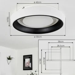 hofstein Plafonnier Mackay LED Blanc, 1 lumière, Télécommandes