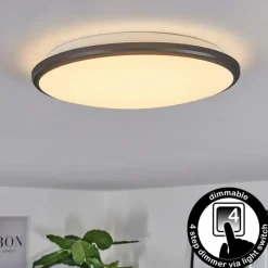 hofstein Plafonnier Magdala LED Noir, Blanc, 1 lumière