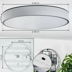 hofstein Plafonnier Maho LED Aluminium, 1 lumière