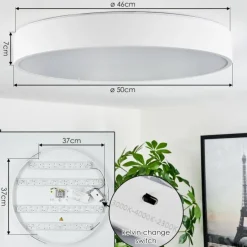 hofstein Plafonnier Maho LED Blanc, 1 lumière