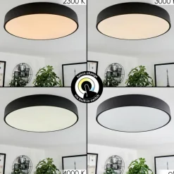hofstein Plafonnier Maho LED Noir, 1 lumière* Éclairage Led