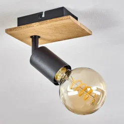 Lampes Vintages & Rétros-hofstein Plafonnier Maidford Écru, Noir, 1 lumière