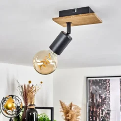 Lampes Vintages & Rétros-hofstein Plafonnier Maidford Écru, Noir, 1 lumière