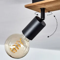 Lampes Vintages & Rétros-hofstein Plafonnier Maidford Écru, Noir, 2 lumières